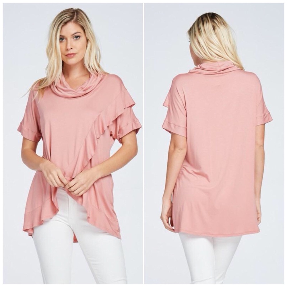 ❗️CLOSING SALE❗️ Black Cowl Neck Tunic Top - Picture 4 of 4